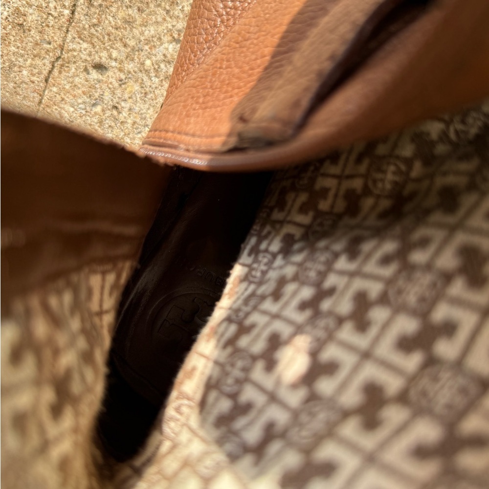 Tory Burch Brown Heeled Boots with Medallion - Picture 11 of 11